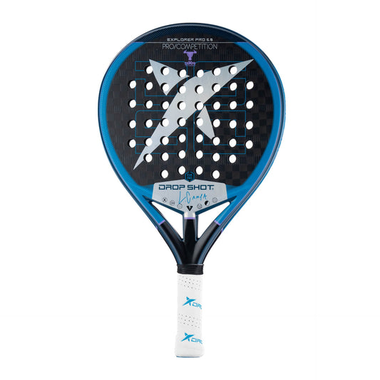 Pala de pádel Explorer Pro 6.0 con estructura de carbono doble tubular y caras Carbon 12K, ideal para nivel medio-avanzado
