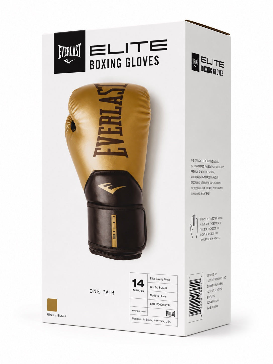 Guantes de Boxeo Everlast Elite 2 Dorado/Negro