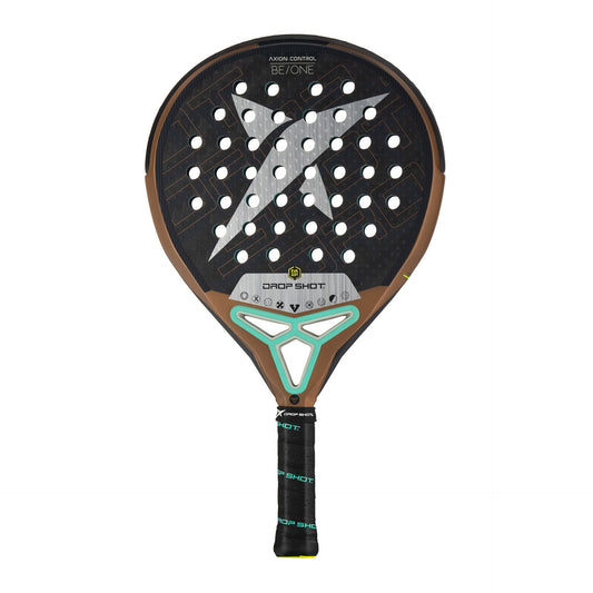 Pala de pádel Drop Shot Axion Control BE ONE de carbono 18K con formato redondo.