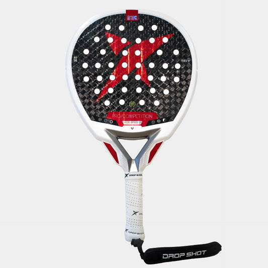 Pala de pádel Drop Shot Flame Soft 2026 de carbono 12K con formato lágrima.