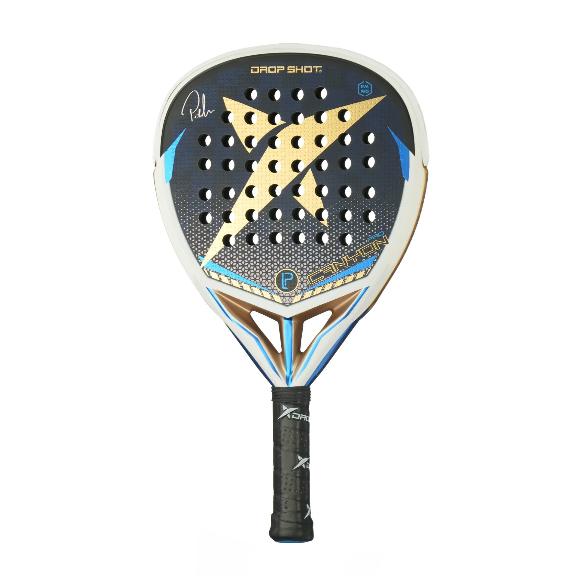 Pala de pádel Drop Shot Canyon Pro 2022 con forma lágrima y tecnologías TeXtreme, CURV 360 y 3D Face.