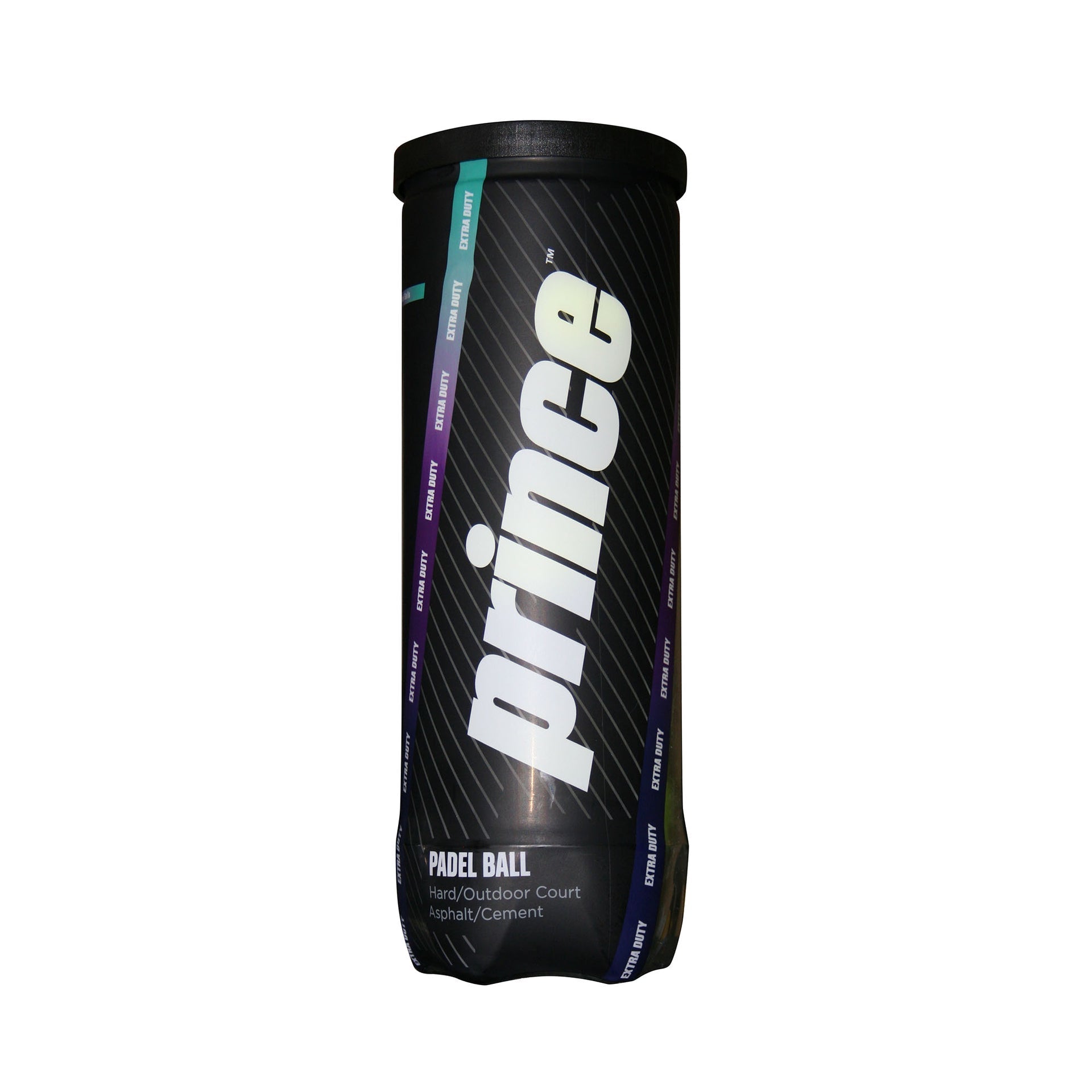 Tarro de 3 pelotas Prince Padel color amarillo óptico para entrenamiento y partidos de pádel.