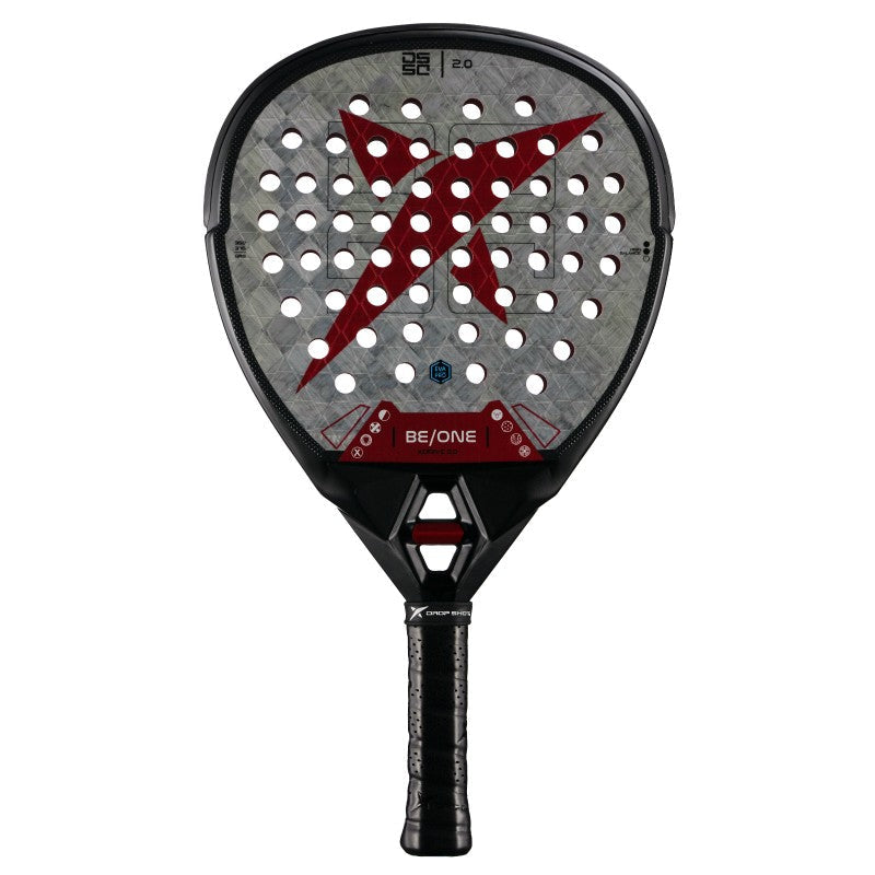Pala de pádel Drop Shot X-Drive 2.0 con forma diamante, Carbono 18K TeXtreme y balance alto.